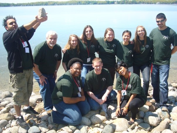 Kent and students on a volunteer trip